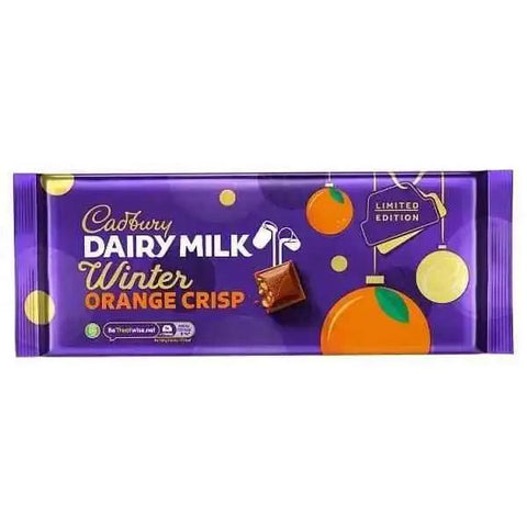 Cadbury Dairy Milk Winter Orange Crisp Chocolate Bar 360g (Case of 13)