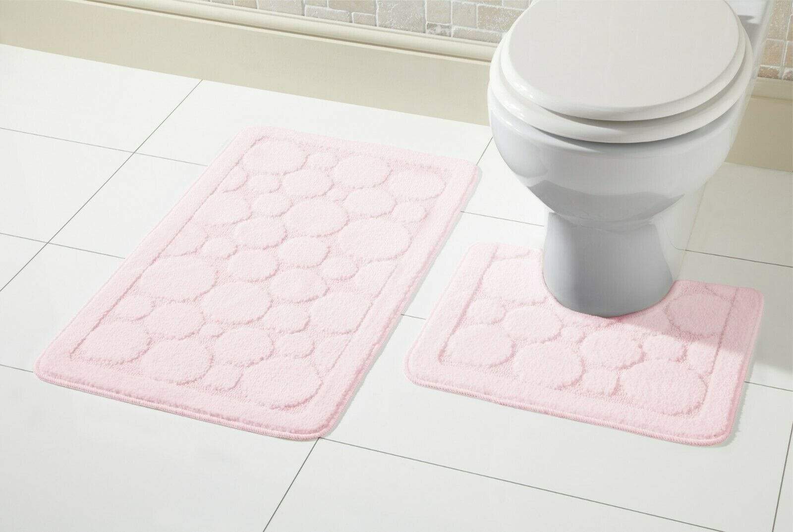 OLIVIA ROCCO Cali Bath Mat Set Ultra Soft Non Slip Ultra Absorbent Machine Washable In Multiple Colours And Sizes For Bathroom Safety And Comfort