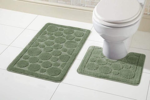 OLIVIA ROCCO Cali Bath Mat Set Ultra Soft Non Slip Ultra Absorbent Machine Washable In Multiple Colours And Sizes For Bathroom Safety And Comfort