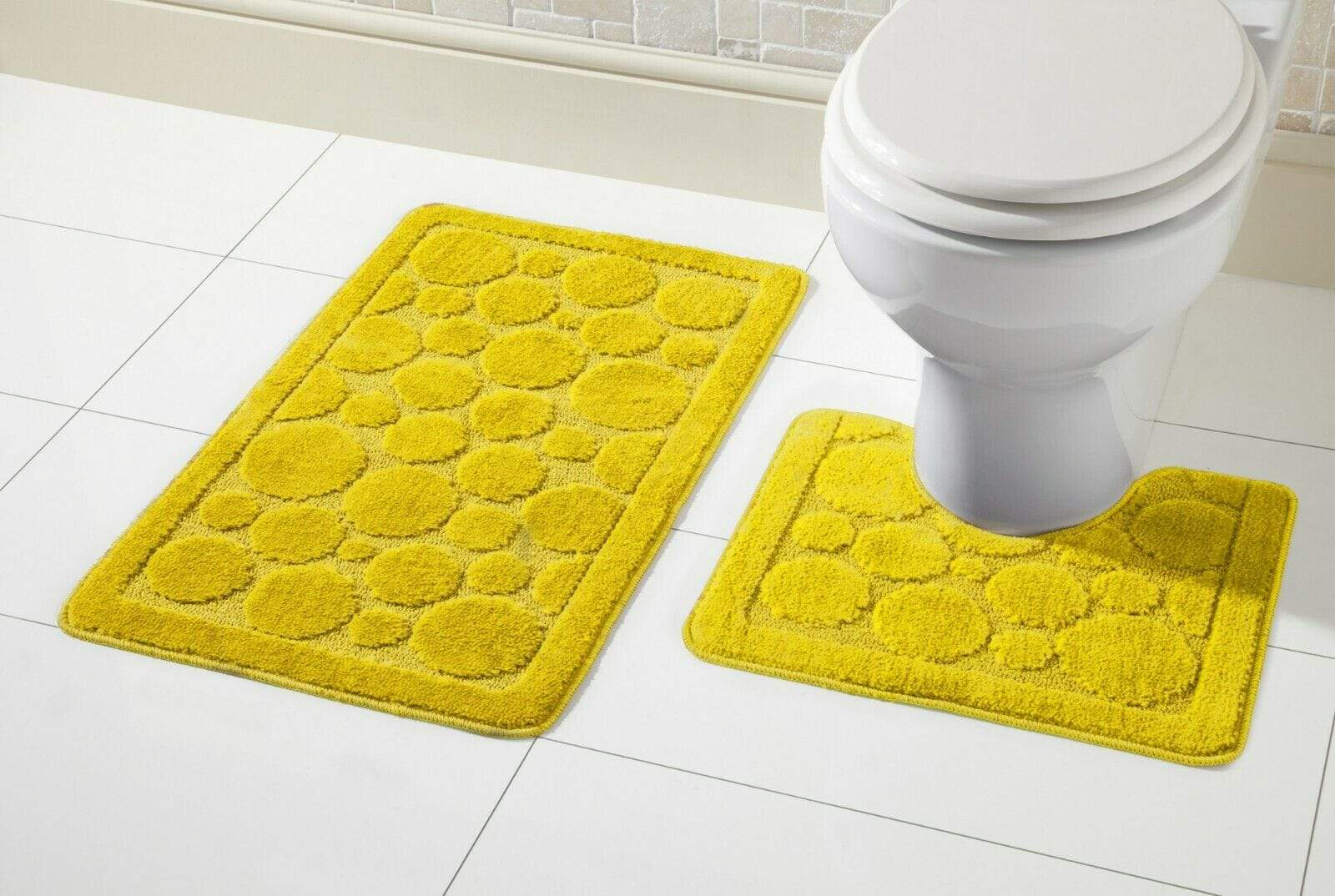 OLIVIA ROCCO Cali Bath Mat Set Ultra Soft Non Slip Ultra Absorbent Machine Washable In Multiple Colours And Sizes For Bathroom Safety And Comfort
