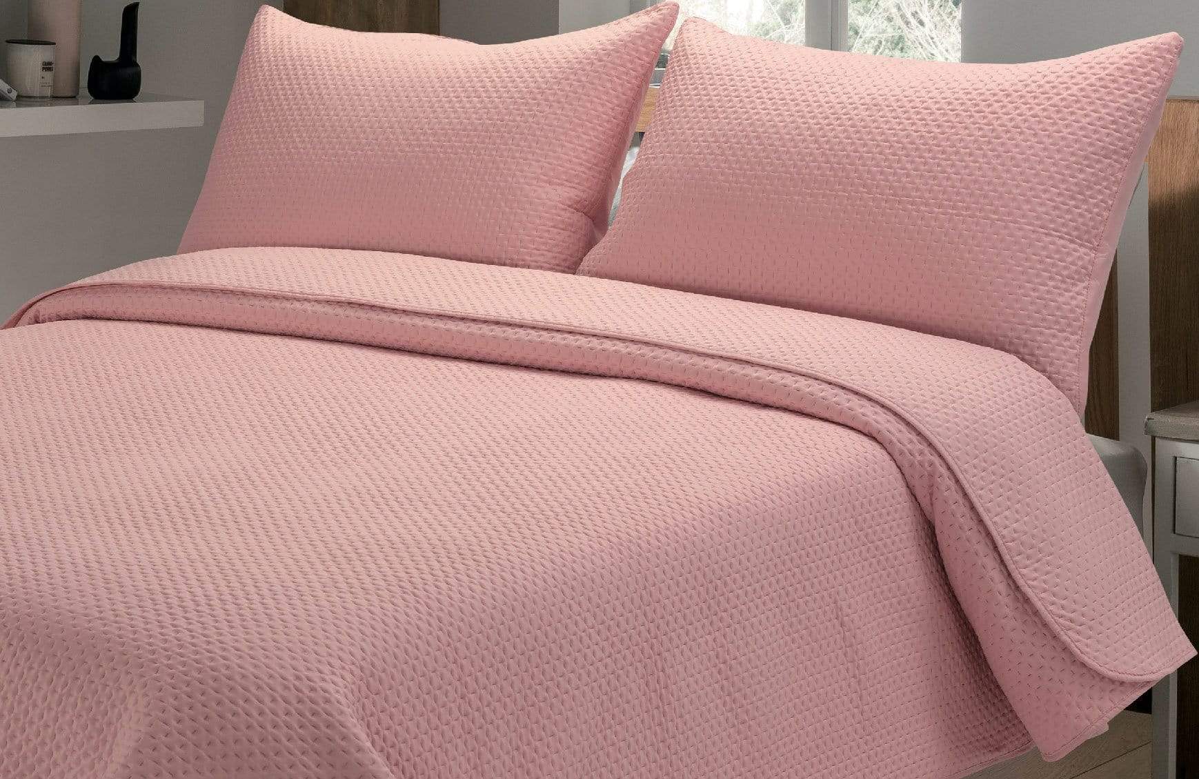 OLIVIA ROCCO Capri Embossed Luxury Bedspread Set With Quilted Throw And Duvet Matching Pillow Shams Multiple Colours For Homes And Gifts