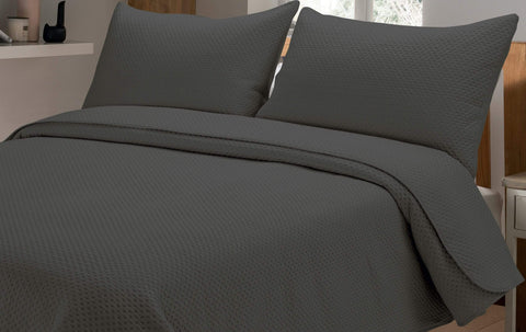 OLIVIA ROCCO Capri Embossed Luxury Bedspread Set With Quilted Throw And Duvet Matching Pillow Shams Multiple Colours For Homes And Gifts