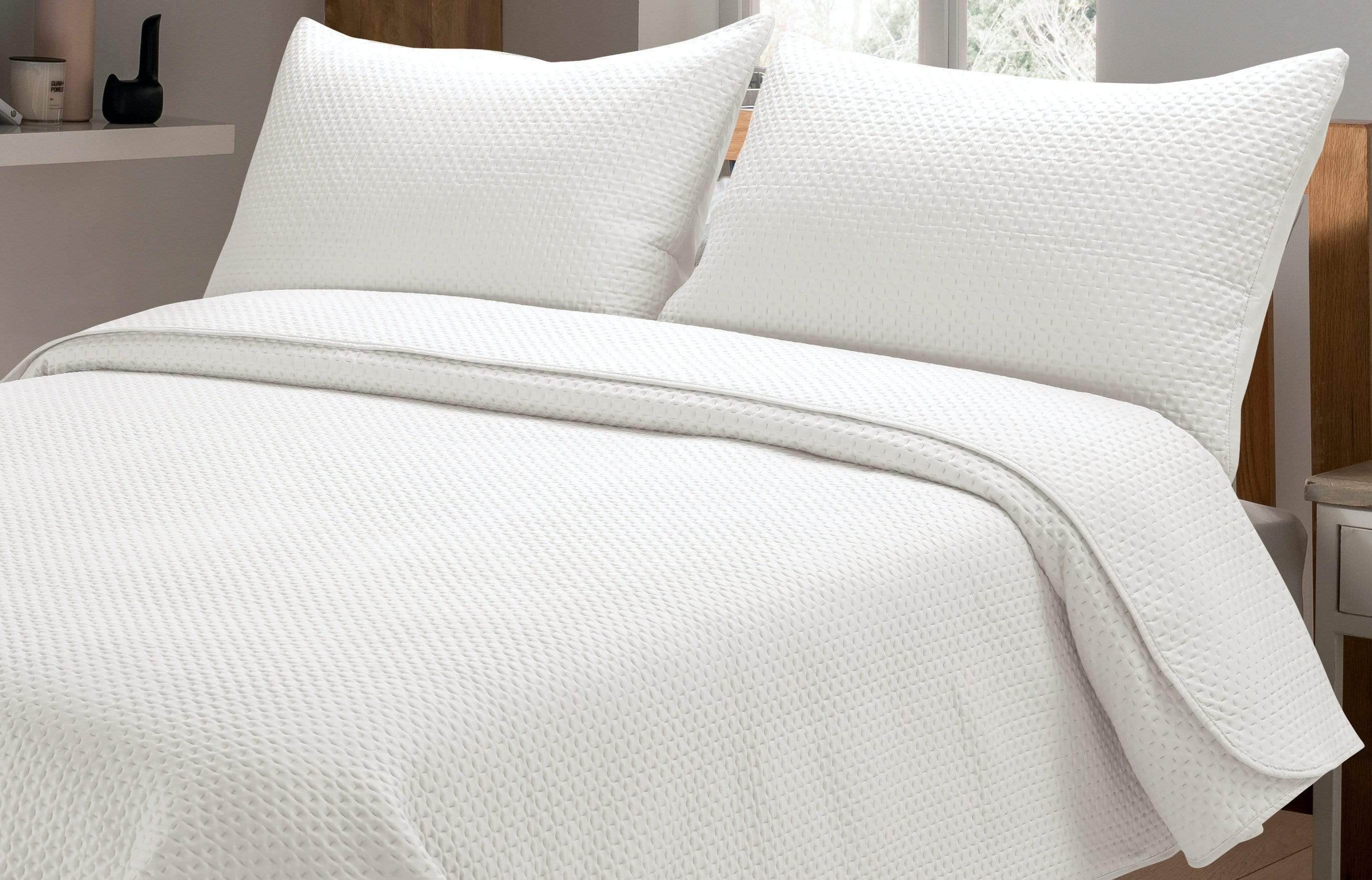 OLIVIA ROCCO Capri Embossed Luxury Bedspread Set With Quilted Throw And Duvet Matching Pillow Shams Multiple Colours For Homes And Gifts