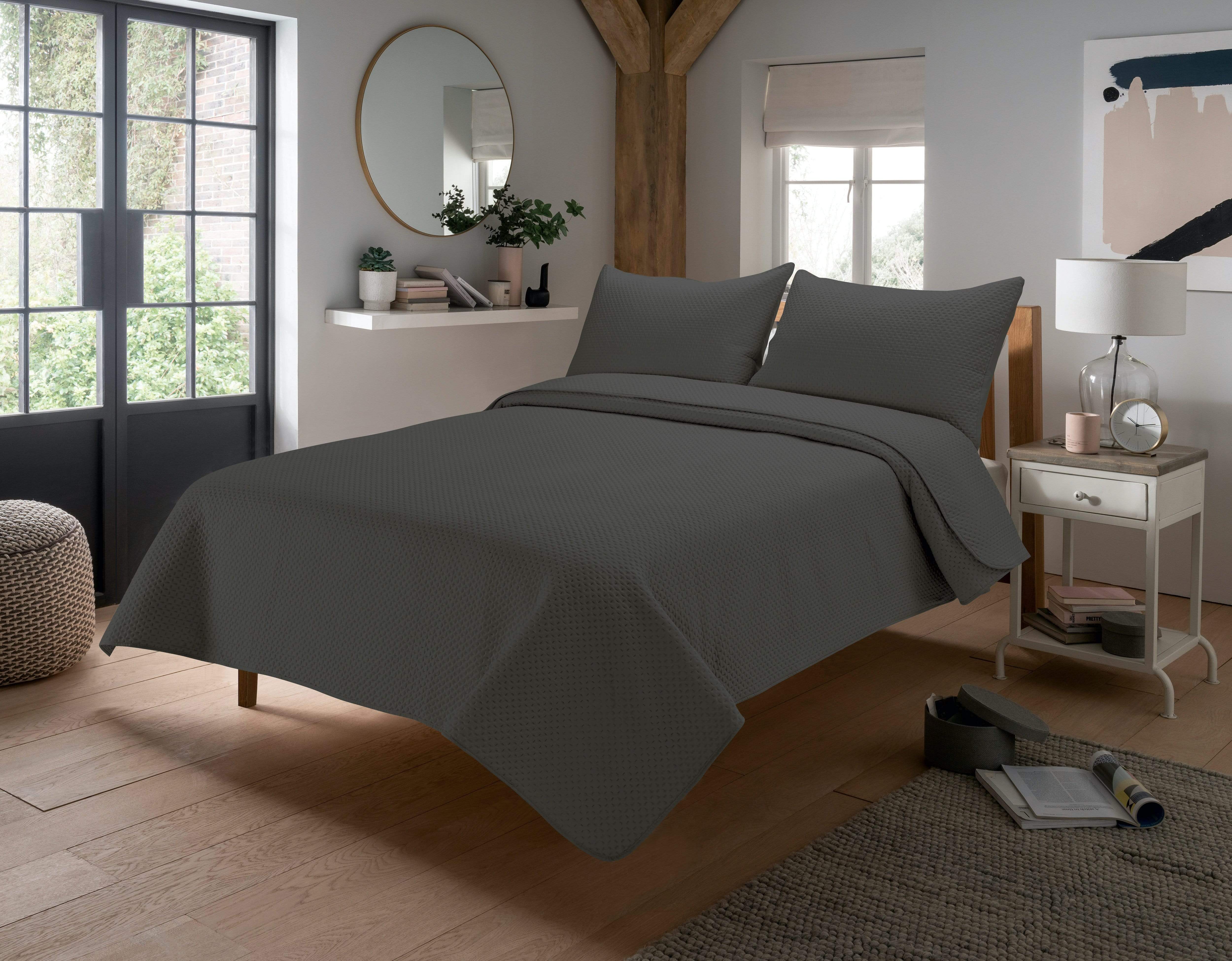 OLIVIA ROCCO Capri Embossed Luxury Bedspread Set With Quilted Throw And Duvet Matching Pillow Shams Multiple Colours For Homes And Gifts