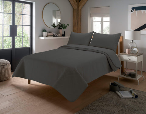 OLIVIA ROCCO Capri Embossed Luxury Bedspread Set With Quilted Throw And Duvet Matching Pillow Shams Multiple Colours For Homes And Gifts