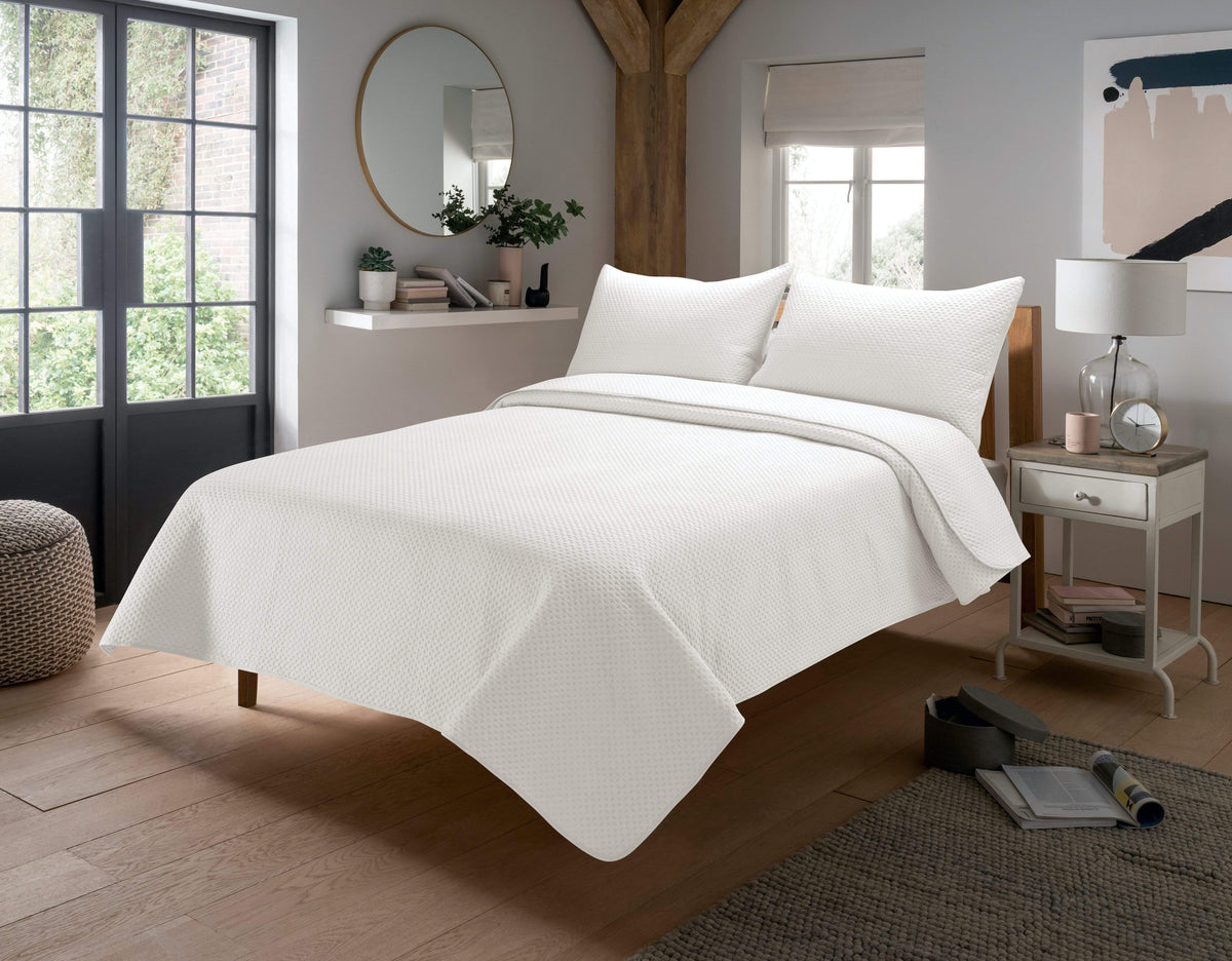 OLIVIA ROCCO Capri Embossed Luxury Bedspread Set With Quilted Throw And Duvet Matching Pillow Shams Multiple Colours For Homes And Gifts