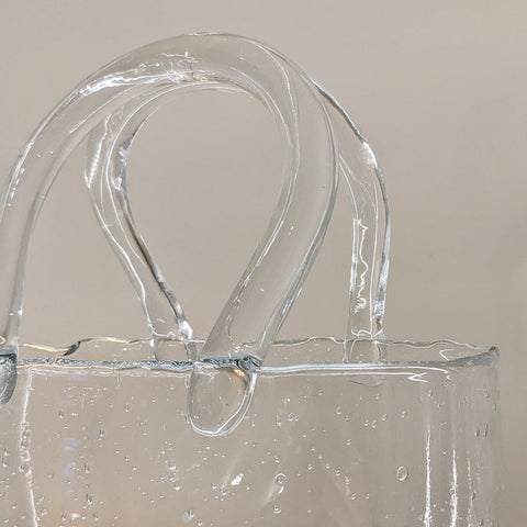 Carina Bubbled Glass Decorative Handbag Vase