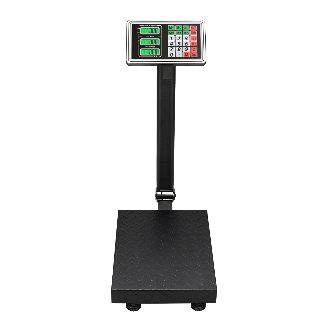 【Old code:95066004】100KG/220lbs LCD Digital Personal Floor Postal Platform Scale with 30*40 Platform & 0.6mm Plate Black UK Plug