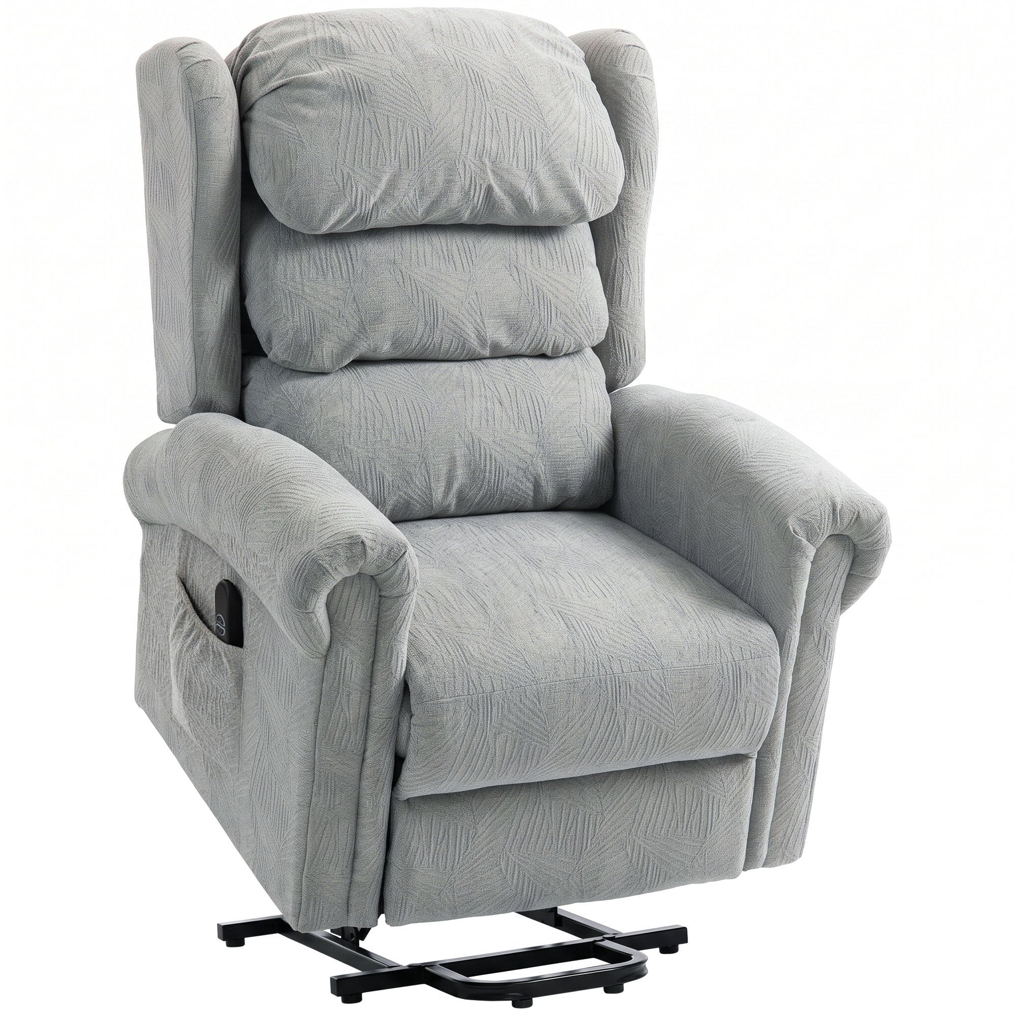 HOMCOM Velvet-Feel Electric Riser Recliner Chair - Grey
