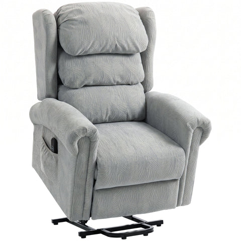 HOMCOM Velvet-Feel Electric Riser Recliner Chair - Grey
