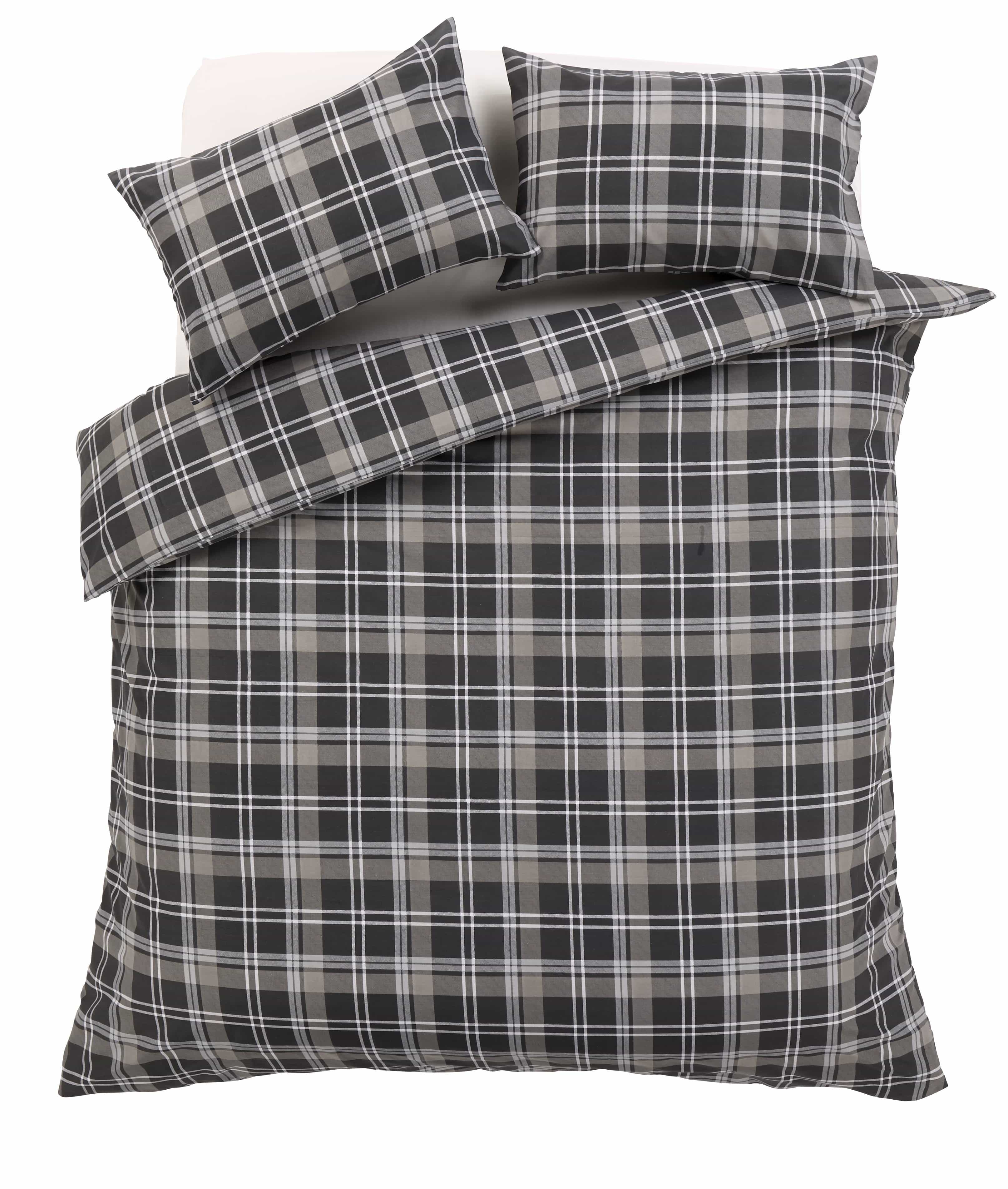 OLIVIA ROCCO Check Pattern Duvet Set Cotton Rich With Pillowcases OEKO-TEX Certified Soft Durable Bedding In All Sizes Premium Quality