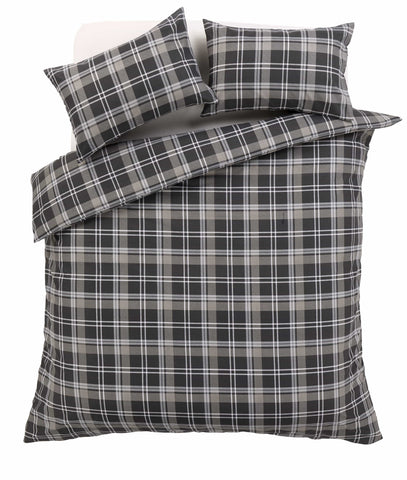 OLIVIA ROCCO Check Pattern Duvet Set Cotton Rich With Pillowcases OEKO-TEX Certified Soft Durable Bedding In All Sizes Premium Quality