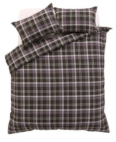 OLIVIA ROCCO Check Pattern Duvet Set Cotton Rich With Pillowcases OEKO-TEX Certified Soft Durable Bedding In All Sizes Premium Quality