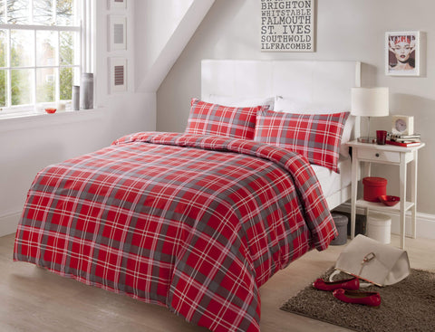 OLIVIA ROCCO Check Pattern Duvet Set Cotton Rich With Pillowcases OEKO-TEX Certified Soft Durable Bedding In All Sizes Premium Quality