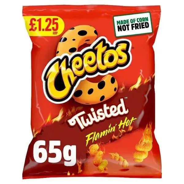 Cheetos Twisted Flamin' Hot Snacks Crisps £1.25 RRP PMP 65g (Case of 15)