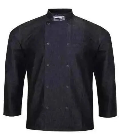 Chef Jacket Long Sleeve Denim Grey and Black