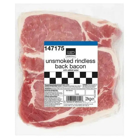 Chef's Essentials Unsmoked Rindless Back Bacon 2kg
