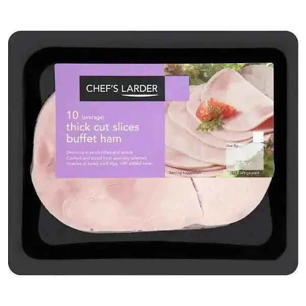 Chef's Larder 10 (Average) Thick Cut Slices Buffet Ham 500g