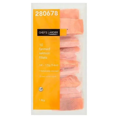 Chefs Larder 10 Farmed Salmon Fillets 1.4kg
