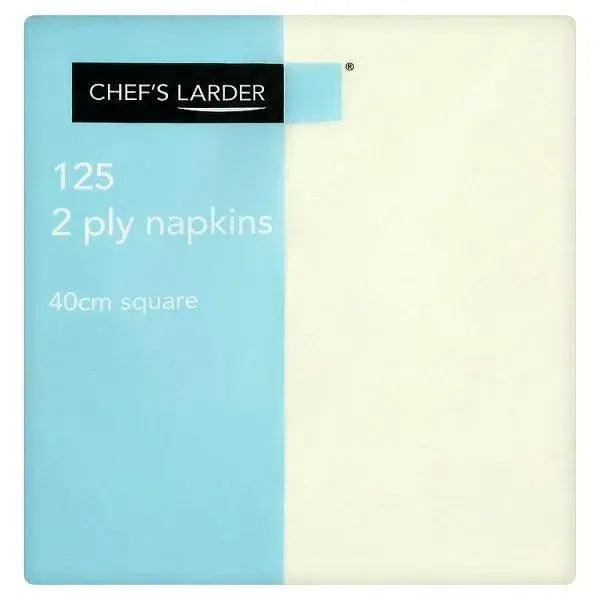 Chefs Larder 125 2 Ply Cream Napkins 40cm Square - Sets of 125