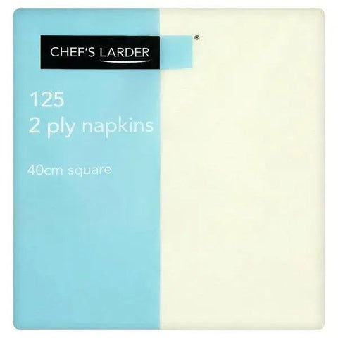 Chefs Larder 125 2 Ply Cream Napkins 40cm Square - Sets of 125
