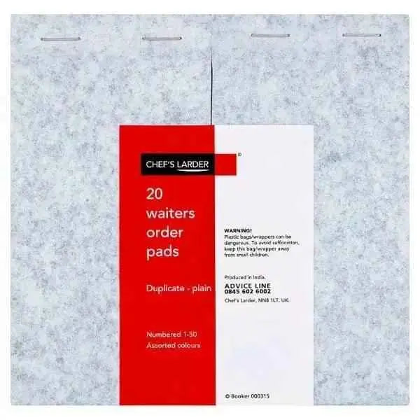 Chef's Larder 20 Waiters Order Pads