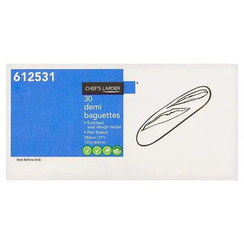 Chefs Larder 30 Demi Baguettes