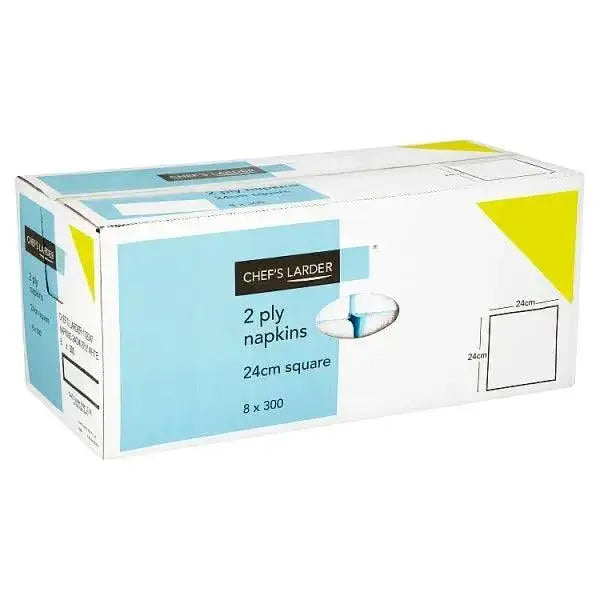 Chef's Larder 300 Napkins 2 Ply White 24cm