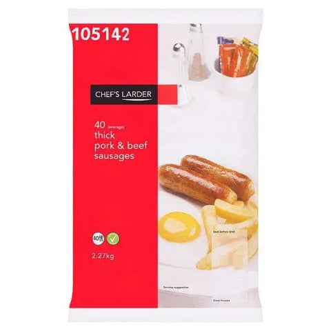 Chefs Larder 40 (Average) Thick Pork & Beef Sausages 2.27kg