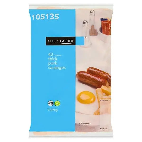 Chefs Larder 40 Thick Pork Sausages 2.27kg