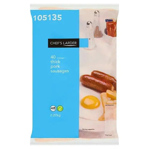 Chefs Larder 40 Thick Pork Sausages 2.27kg