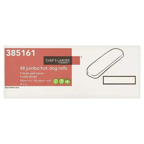 Chefs Larder 48 Jumbo Hot Dog Rolls