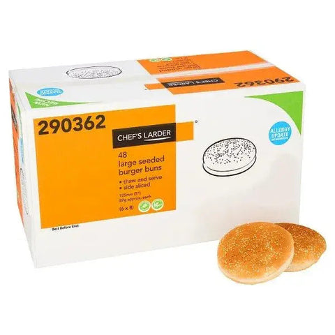 Chefs Larder 48 Large Seeded Burger Buns (6 x 8)