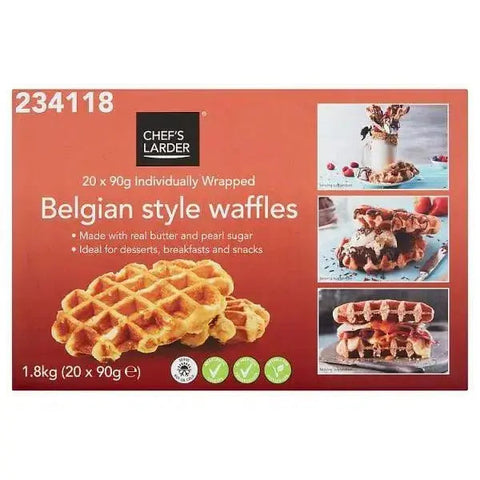 Chef's Larder Belgian Style Waffles 20 x 90g