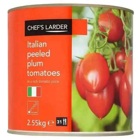 Chef's Larder Italian Peeled Plum Tomatoes in a Rich Tomato Juice 2.55kg (Drained Weight 1.53kg)