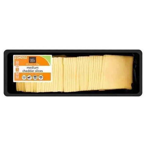 Chef's Larder Medium Cheddar Slices 1kg