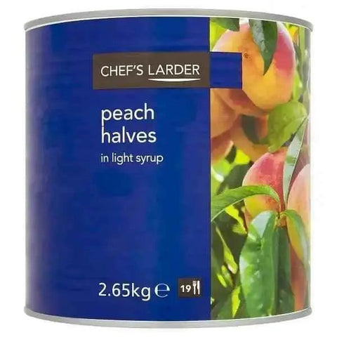Chef's Larder Peach Halves in Light Syrup 2.65kg (Drained Weight 1.5kg)