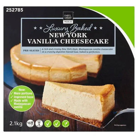 Chefs Larder Premium Luxury Baked New York Vanilla Cheesecake 2.1kg