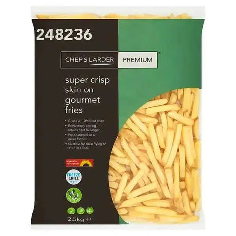 Chef's Larder Premium Super Crisp Skin On Gourmet Fries 2.5kg (Case of 4)
