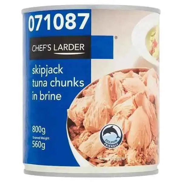 Chef's Larder Skipjack Tuna Chunks in Brine 800g (Drained Weight 560g)