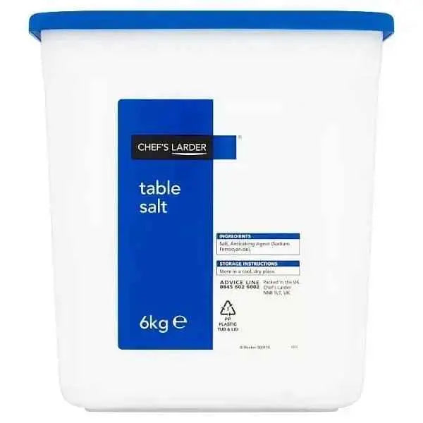 Chef's Larder Table Salt 6kg Ingredients Salt