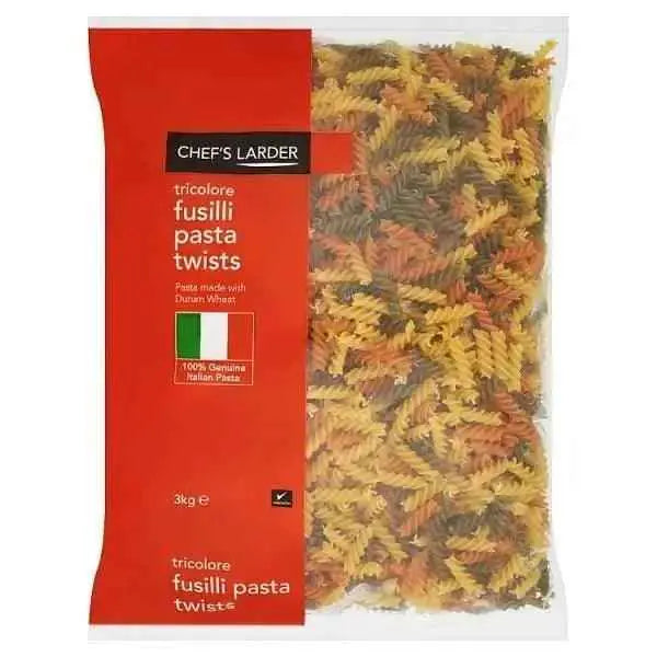 Chef's Larder Tricolore Fusilli Pasta Twists 3kg