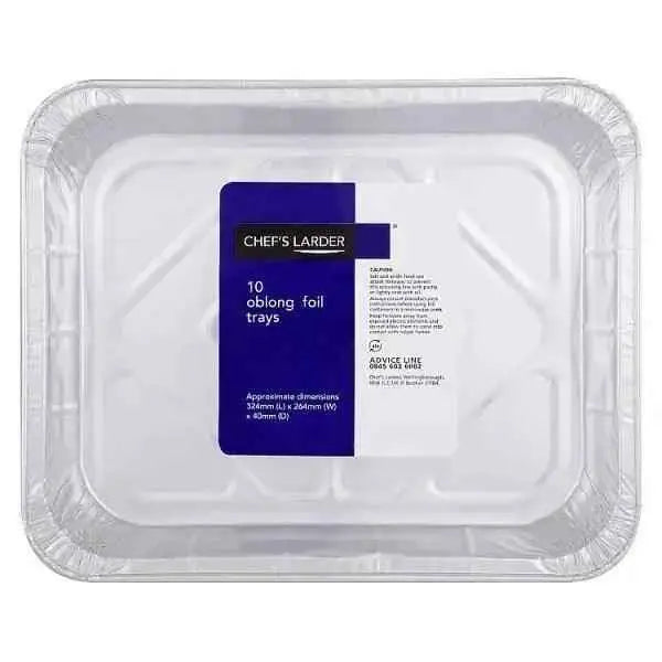 Chefs Larder 10 Oblong Foil Trays 324mm