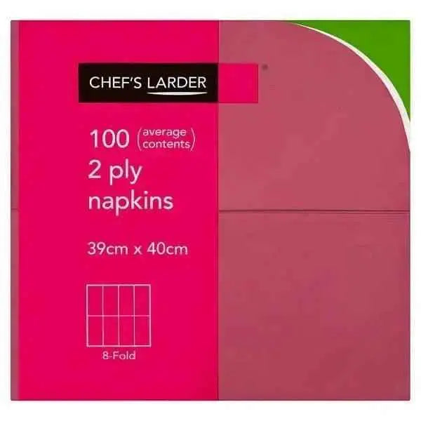 Chefs Larder 100 Napkins Bordeaux 2 Ply