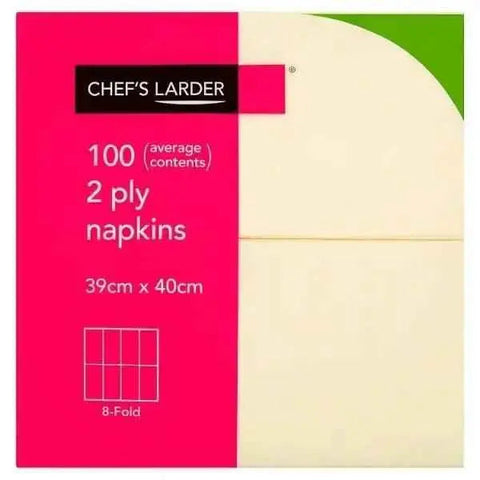 Chefs Larder 100 Napkins Champagne 2 Ply