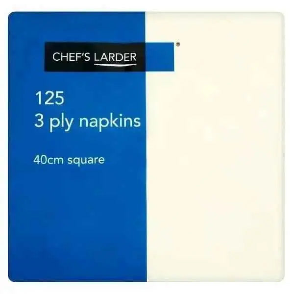 Chefs Larder 125 3 Ply Cream Napkins 40 cm Square