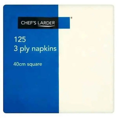 Chefs Larder 125 3 Ply Cream Napkins 40 cm Square