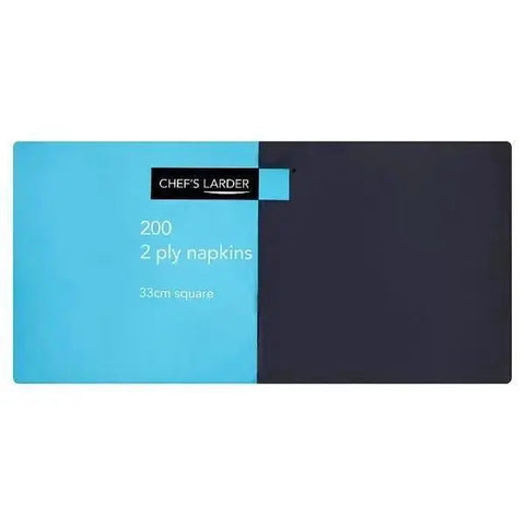 Chefs Larder 2 Ply Black Napkins 33cm Square 10 x 200s