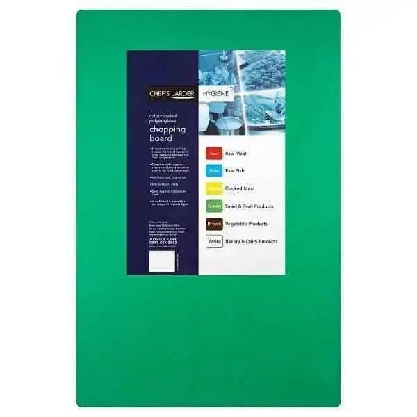 Chefs Larder Hygiene Chopping Board Green 45x30cm (Case of 10)