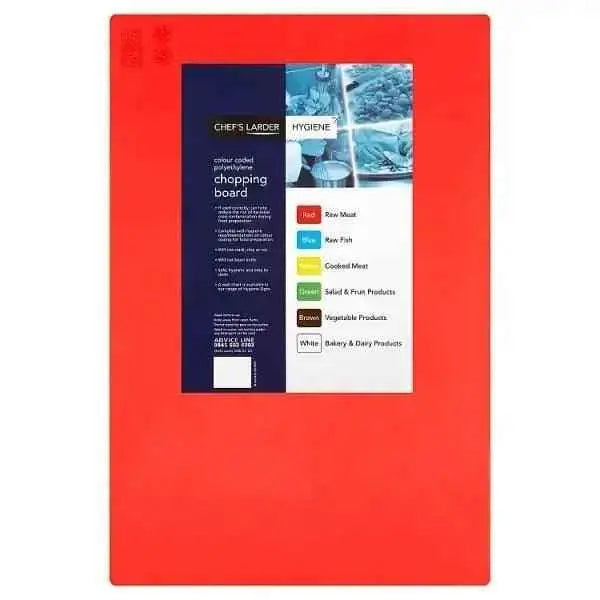 Chefs Larder Hygiene Chopping Board Red 45x30cm (Case of 10)